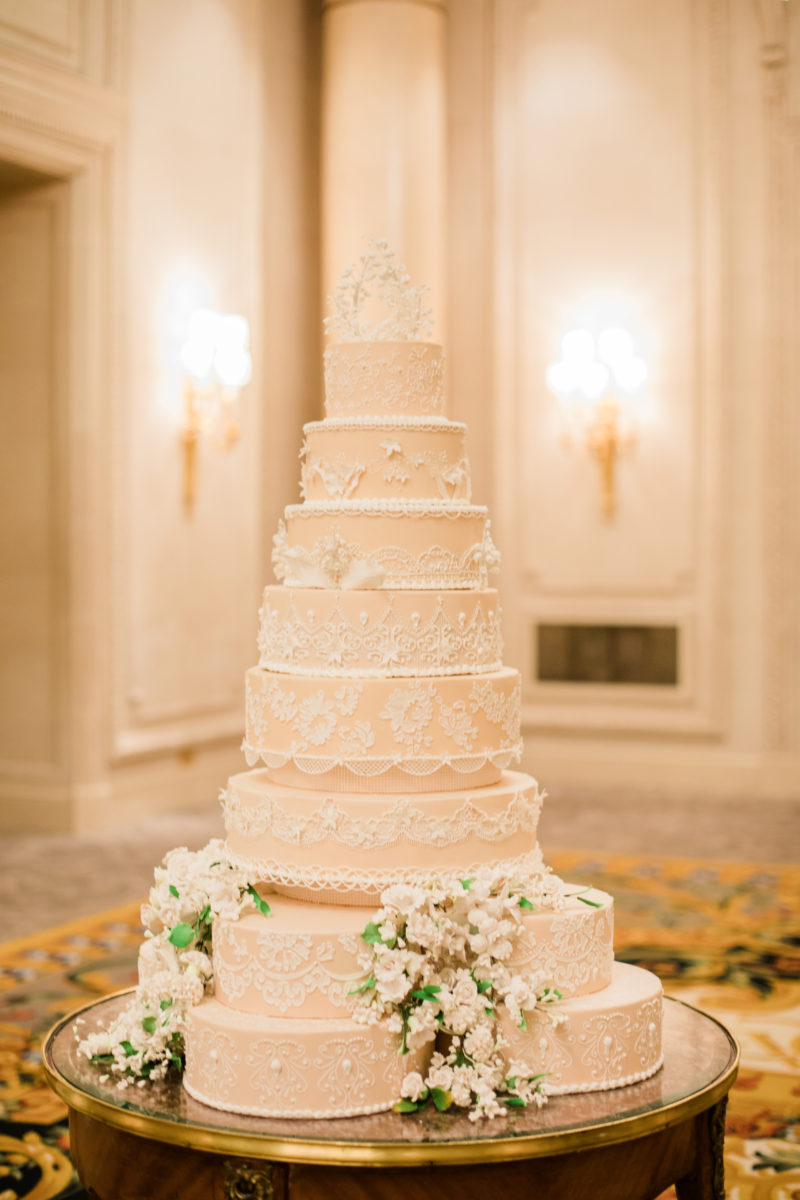 Luxury Wedding Cake at Four Seasons George V, Paris, Bouchra Sugar Designer